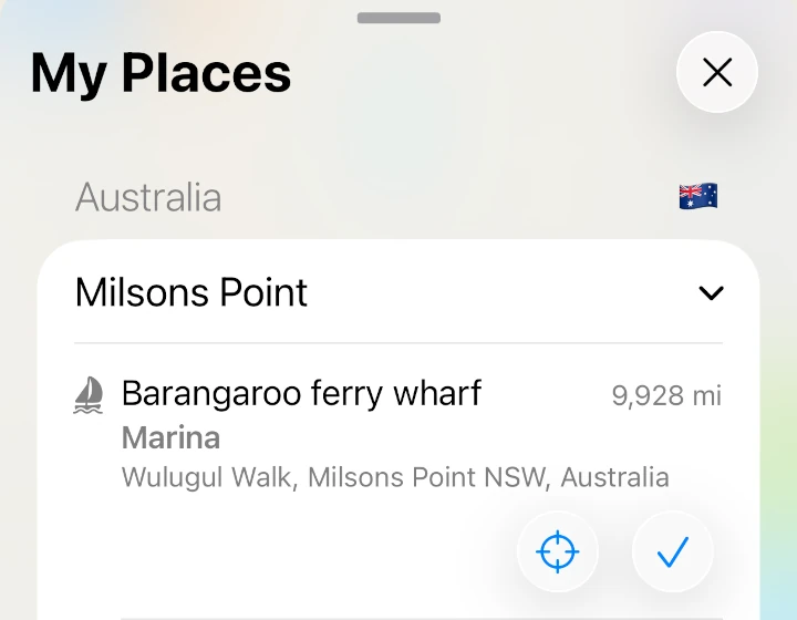 Saved places across Australia